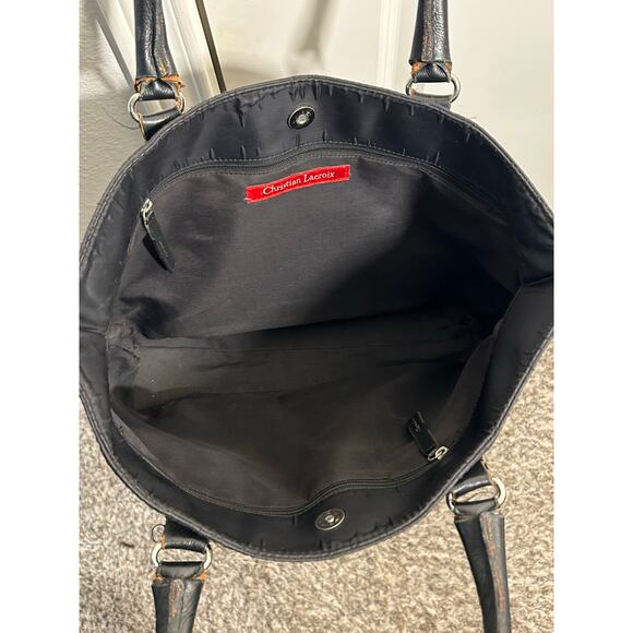 Christian Lacroix black Leather and Nylon Handbag - Picture 13 of 13